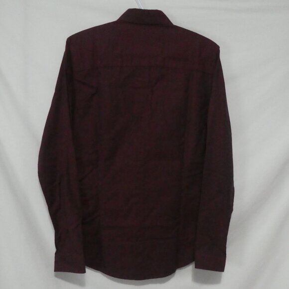 TOPMAN - Stretch - Skinny Fit | small | Classic Burgundy Long Sleeve Shirt - Picture 2 of 14